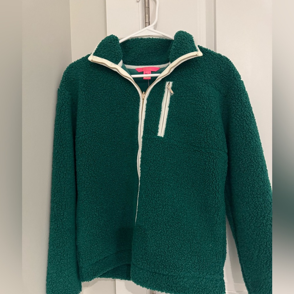 Lilly Pulitzer Green Fleece Jacket NWT